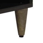 Meuble TV noir 100x33x46 cm bois massif de manguier – Image 7