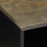 Meuble TV noir 100x33x46 cm bois massif de manguier – Image 5