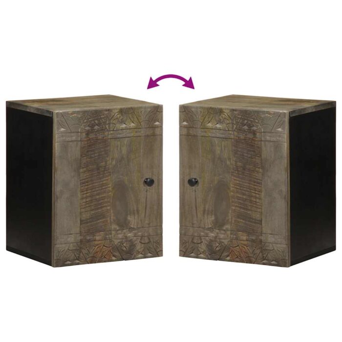 Armoire de salle de bain murale 38x33x48cm bois massif manguier – Image 8