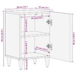 Armoire de salle de bain 38x33x58 cm bois massif de manguier – Image 10