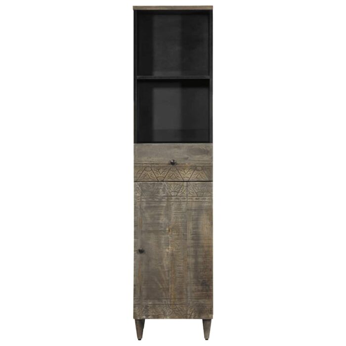 Armoire de salle de bain 38x33x160 cm bois massif de manguier – Image 2
