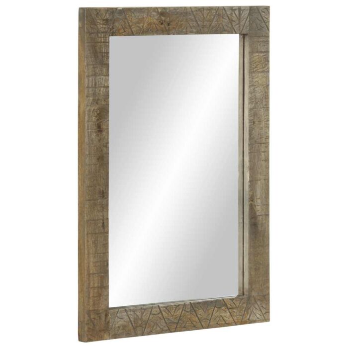 Miroir de salle de bain 50x2,5x70 cm bois de manguier massif – Image 1