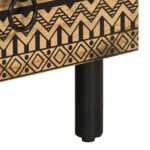 Meuble TV noir 70x33,5x46 cm bois massif manguier brut – Image 7