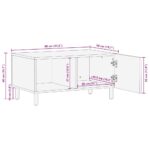 Table basse noir 80x50x40 cm bois de manguier massif brut – Image 11