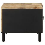 Table basse noir 80x50x40 cm bois de manguier massif brut – Image 3