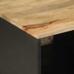 Table basse noir 80x50x40 cm bois de manguier massif brut – Image 6