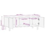 Table basse noir 100x54x40 cm bois massif de manguier brut – Image 10