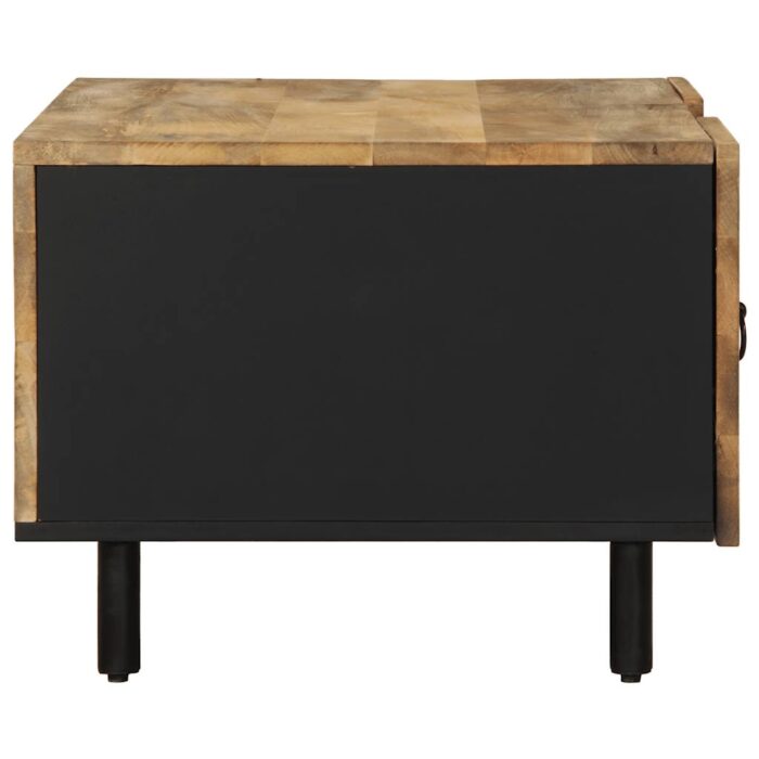 Table basse noir 100x54x40 cm bois massif de manguier brut – Image 3