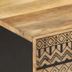 Table basse noir 100x54x40 cm bois massif de manguier brut – Image 5