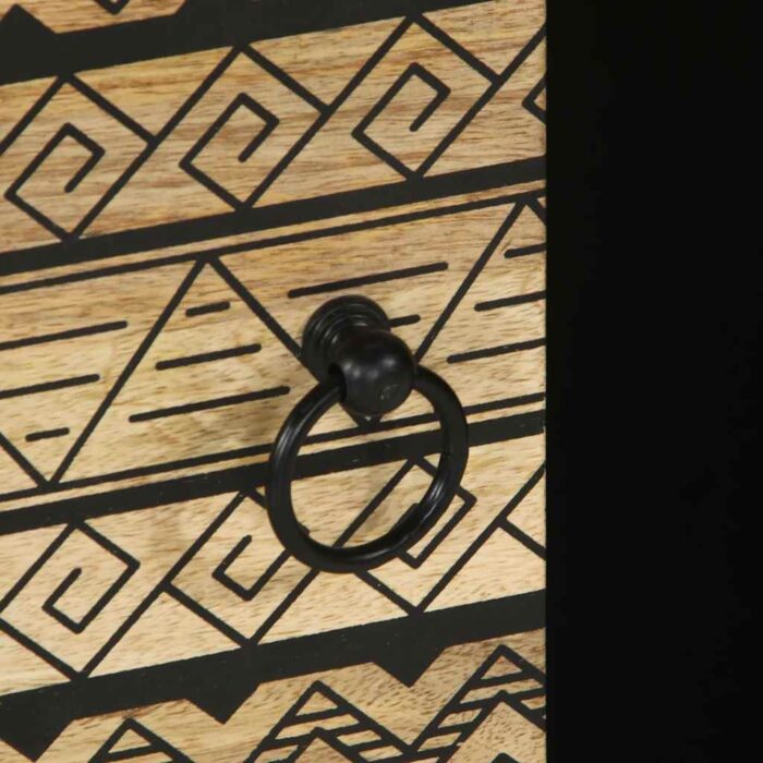 Table basse noir 100x54x40 cm bois massif de manguier brut – Image 6