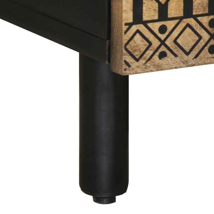 Table basse noir 100x54x40 cm bois massif de manguier brut – Image 7