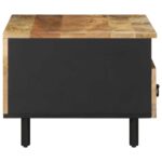 Table basse noir 80x54x40 cm bois massif de manguier brut – Image 3