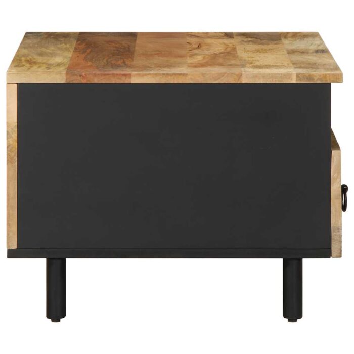 Table basse noir 80x54x40 cm bois massif de manguier brut – Image 3