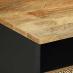 Table basse noir 80x54x40 cm bois massif de manguier brut – Image 5