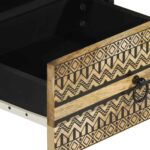 Table basse noir 80x54x40 cm bois massif de manguier brut – Image 6