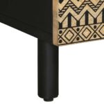 Table basse noir 80x54x40 cm bois massif de manguier brut – Image 7