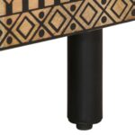 Meuble TV noir 80x33,5x46 cm bois massif manguier brut – Image 8