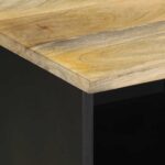 Meuble TV noir 100x33,5x46 cm bois massif manguier brut – Image 5