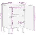 Armoire de salle de bain 38x33,5x58 cm bois massif de manguier – Image 11