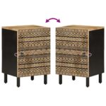 Armoire de salle de bain 38x33,5x58 cm bois massif de manguier – Image 5