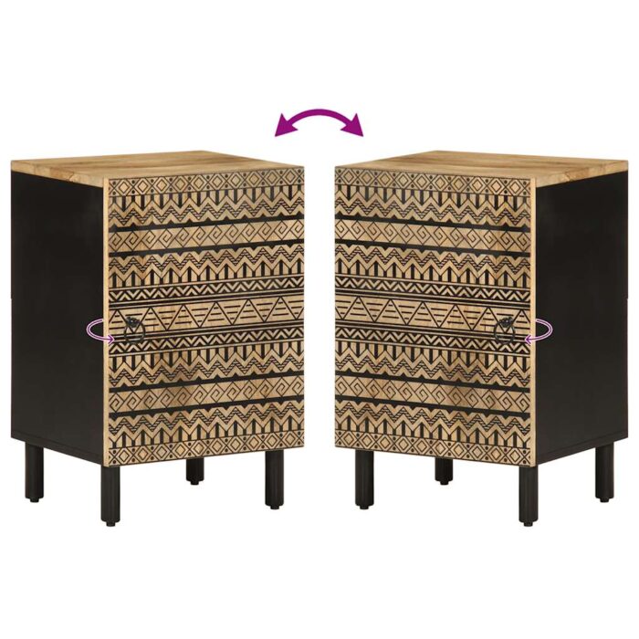 Armoire de salle de bain 38x33,5x58 cm bois massif de manguier – Image 5