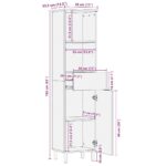 Armoire de salle de bain 38x33,5x160 cm bois massif de manguier – Image 11