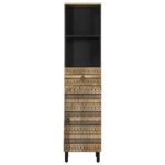 Armoire de salle de bain 38x33,5x160 cm bois massif de manguier – Image 2
