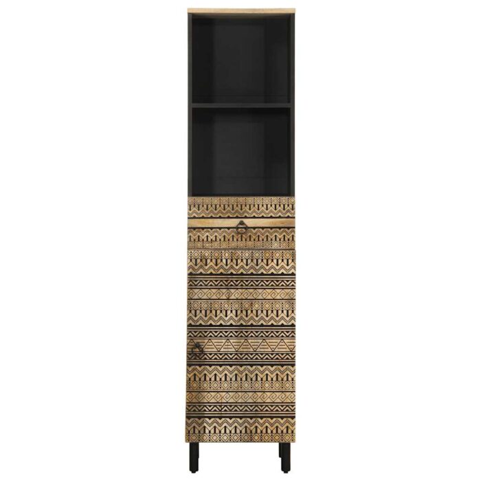 Armoire de salle de bain 38x33,5x160 cm bois massif de manguier – Image 2