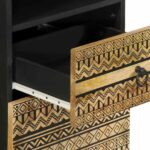 Armoire de salle de bain 38x33,5x160 cm bois massif de manguier – Image 7