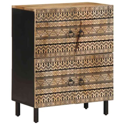 Buffet 60x33,5x75 cm bois de manguier brut massif