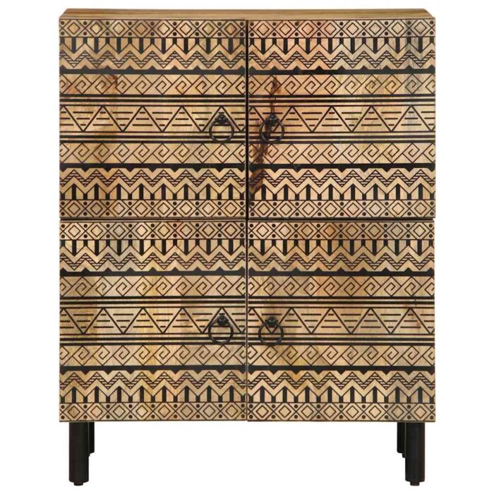 Buffet 60x33,5x75 cm bois de manguier brut massif – Image 2