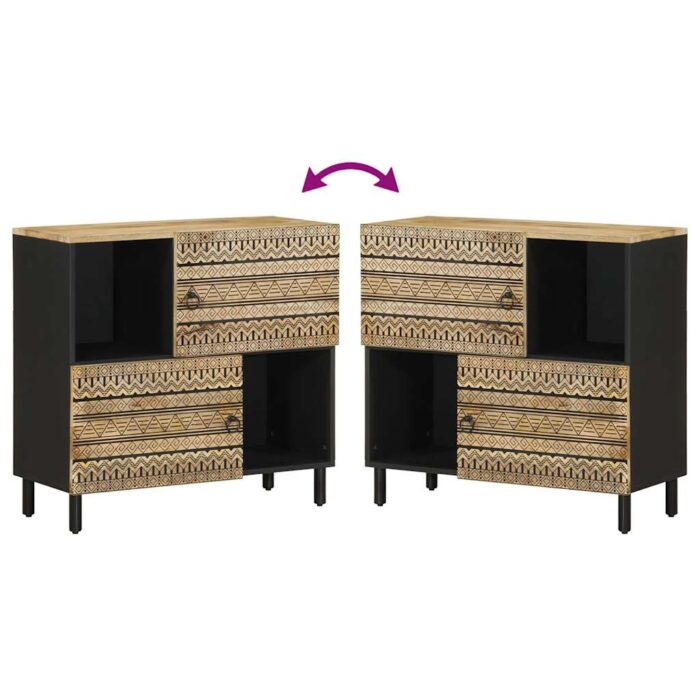 Buffet 80x33,5x75 cm bois de manguier brut massif – Image 5