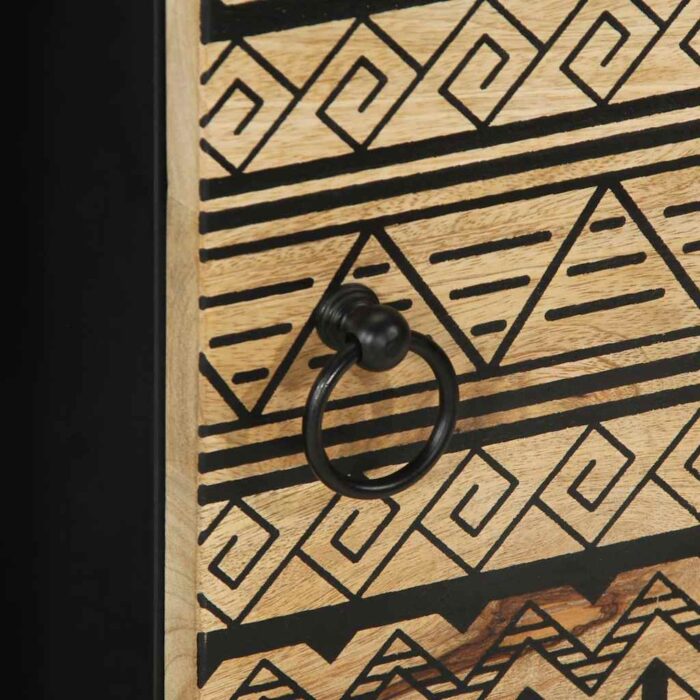 Buffet 80x33,5x75 cm bois de manguier brut massif – Image 7