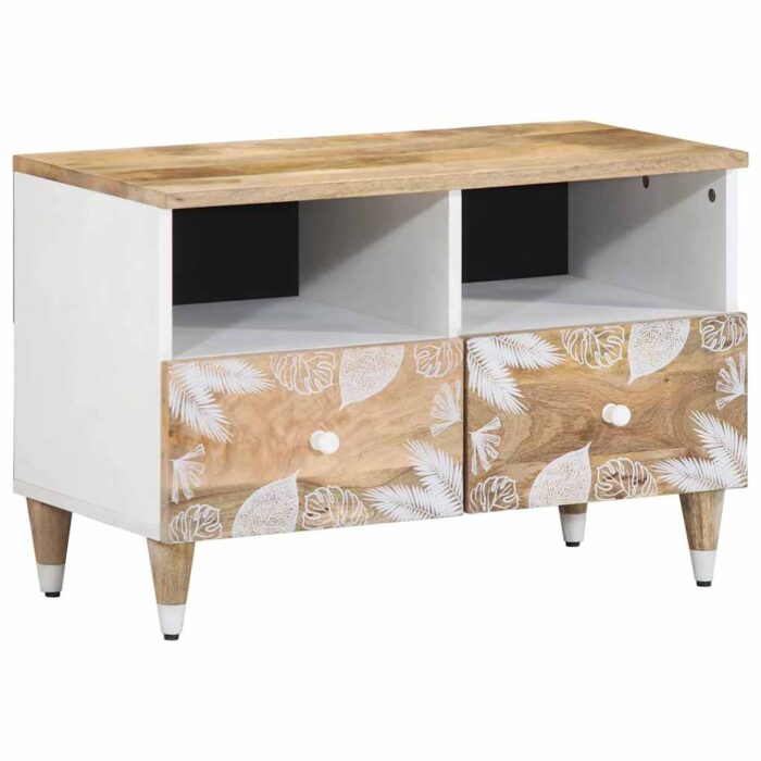 Meuble TV 70x33,5x46 cm bois massif de manguier – Image 1