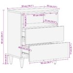 Table de chevet 50x33x60 cm bois de manguier massif – Image 10