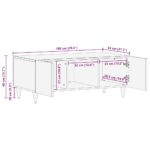 Table basse 100x54x40 cm bois de manguier massif – Image 10