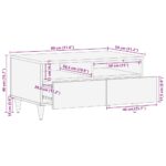 Table basse 80x54x40 cm bois de manguier massif – Image 10