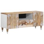 Meuble TV 105x33,5x46 cm bois massif de manguier