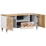 Meuble TV 105x33,5x46 cm bois massif de manguier – Image 2