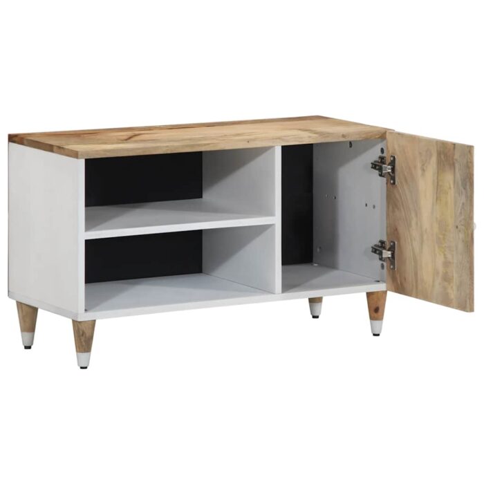 Meuble TV 80x31,5x46 cm bois massif de manguier – Image 2