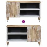 Meuble TV 80x31,5x46 cm bois massif de manguier – Image 5