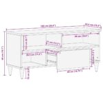 Meuble TV 100x33,5x46 cm bois massif de manguier – Image 10