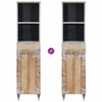 Armoire de salle de bain 38x33,5x160 cm bois massif de manguier – Image 5