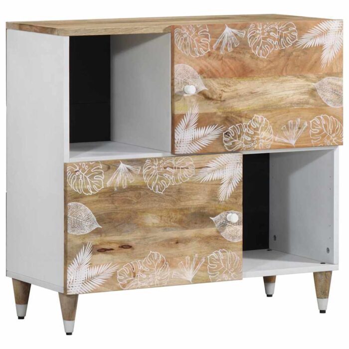 Buffet 80x33,5x75 cm bois massif de manguier – Image 1