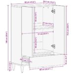 Buffet 60x33,5x100 cm bois de manguier massif – Image 11