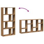 Bibliothèque chêne artisanal 60x20x120 cm bois d'ingénierie – Image 6