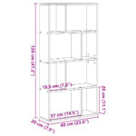 Bibliothèque chêne artisanal 60x20x120 cm bois d'ingénierie – Image 9