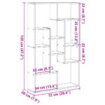 Bibliothèque chêne artisanal 72x20x120 cm bois d'ingénierie – Image 9