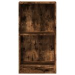 Bibliothèque chêne fumé 40x24x76 cm bois d'ingénierie – Image 2