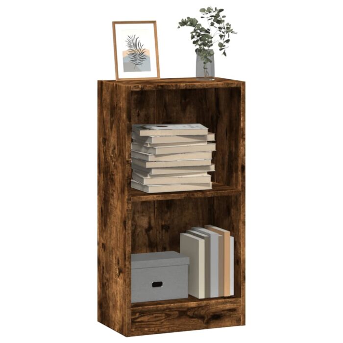 VXL8721158506795_m_en_hd_1.jpg Bibliothèque chêne fumé 40x24x76 cm bois d'ingénierie – Image 1